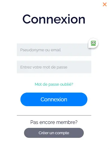 Connexion des membres du SPIN PLATINUM CASINO