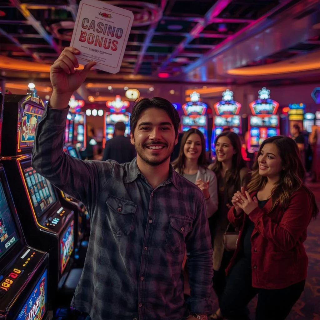 une personne tenant un bonus Spin Platinum Casino
